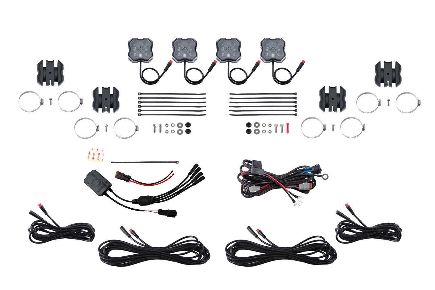 Stage Series SXS Rock Light Installer Kit RGBW M8 w/Controller (4-pack)