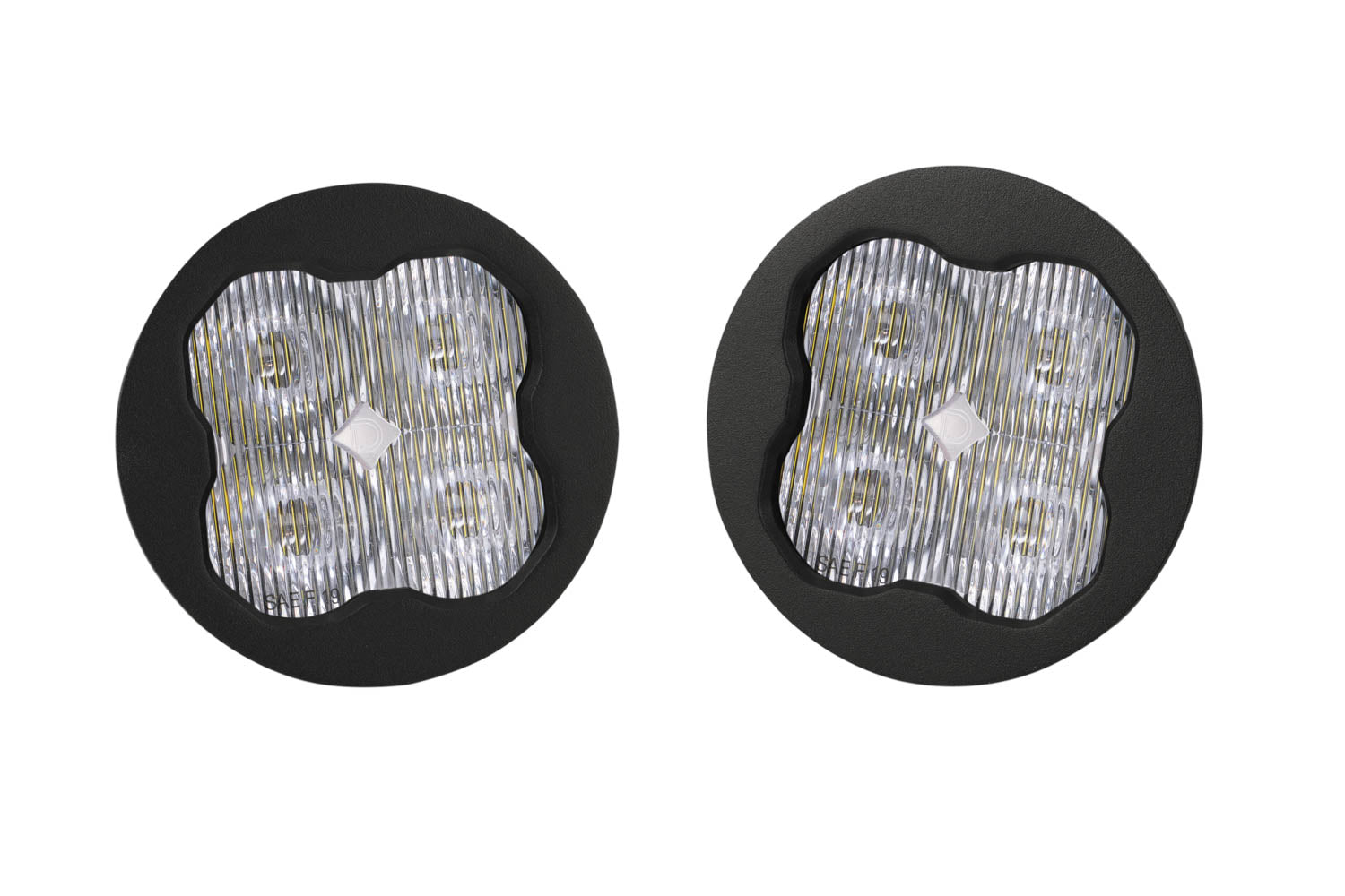 SS3 Sport ABL White SAE Fog Round - No Brackets (pair)