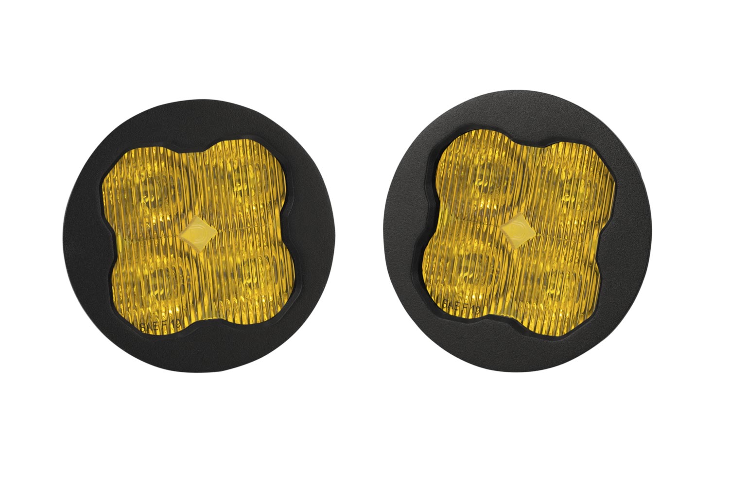 SS3 Pro ABL Yellow SAE Fog Round - No Brackets (pair)