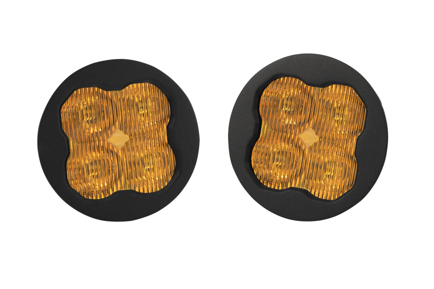 SS3 Max ABL Yellow SAE Fog Round - No Brackets (pair)