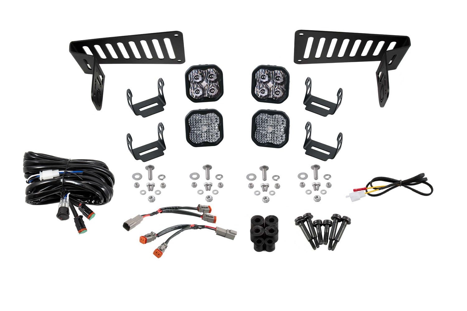 SS3 Cowl LED Bracket Kit for 2018-2025 Jeep JL Wrangler/Gladiator  White Sport