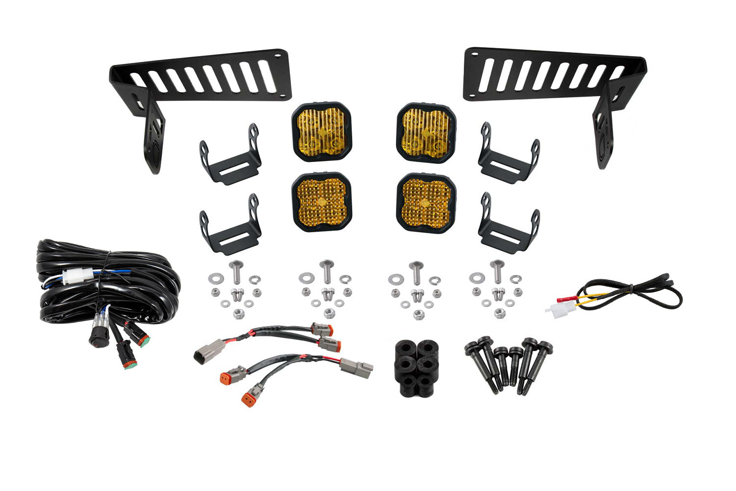 SS3 Cowl LED Bracket Kit for 2018-2025 Jeep JL Wrangler/Gladiator  Yellow Pro