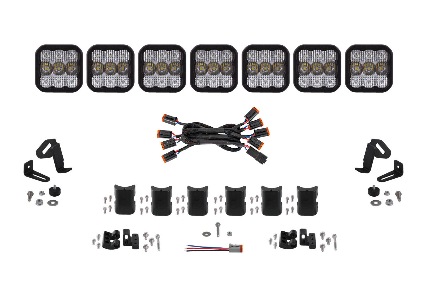 SS5 Pro Universal CrossLink 7-Pod Lightbar White Combo