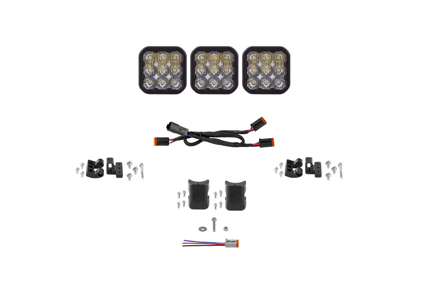SS5 Pro Universal CrossLink 3-Pod Lightbar White Driving