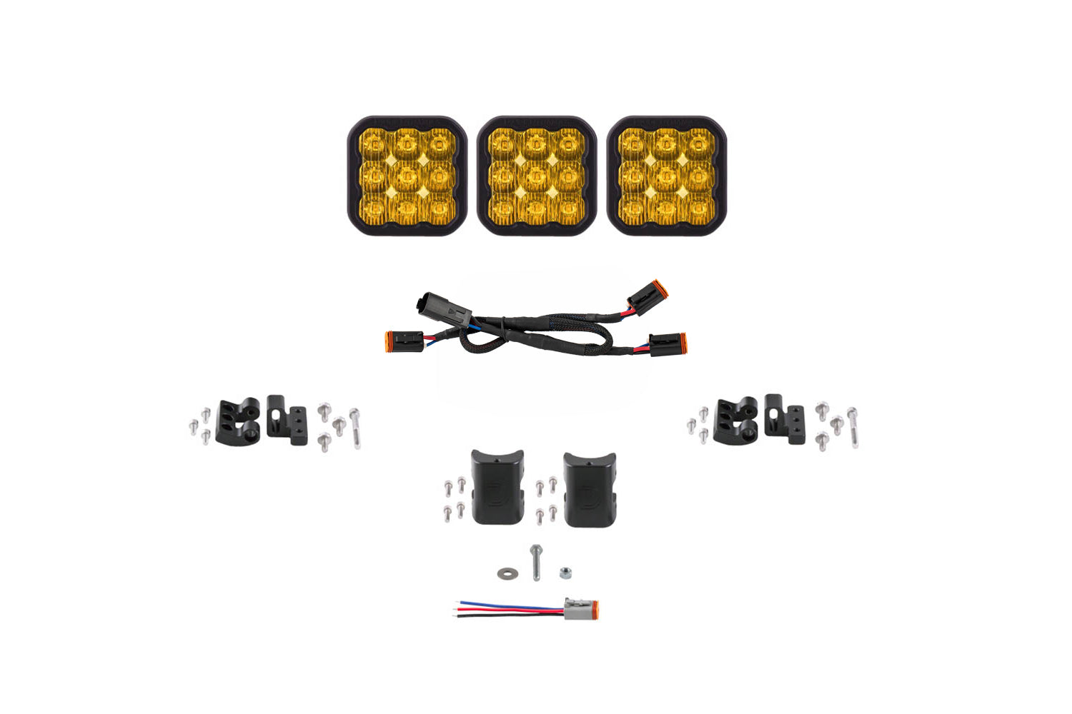SS5 Pro Universal CrossLink 3-Pod Lightbar Yellow Driving
