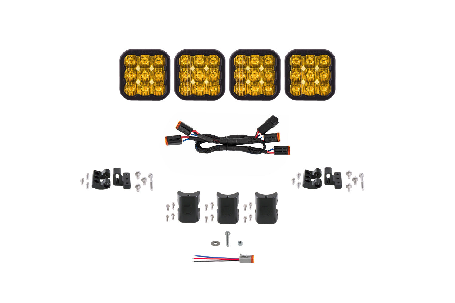SS5 Pro Universal CrossLink 4-Pod Lightbar Yellow Driving