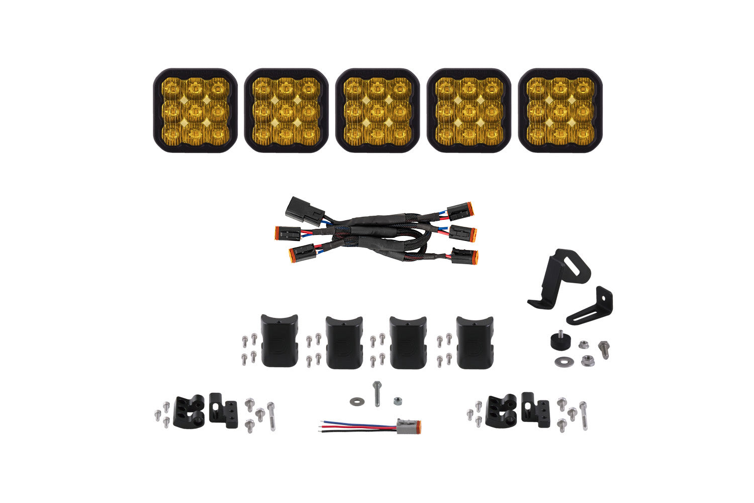 SS5 Pro Universal CrossLink 5-Pod Lightbar Yellow Driving