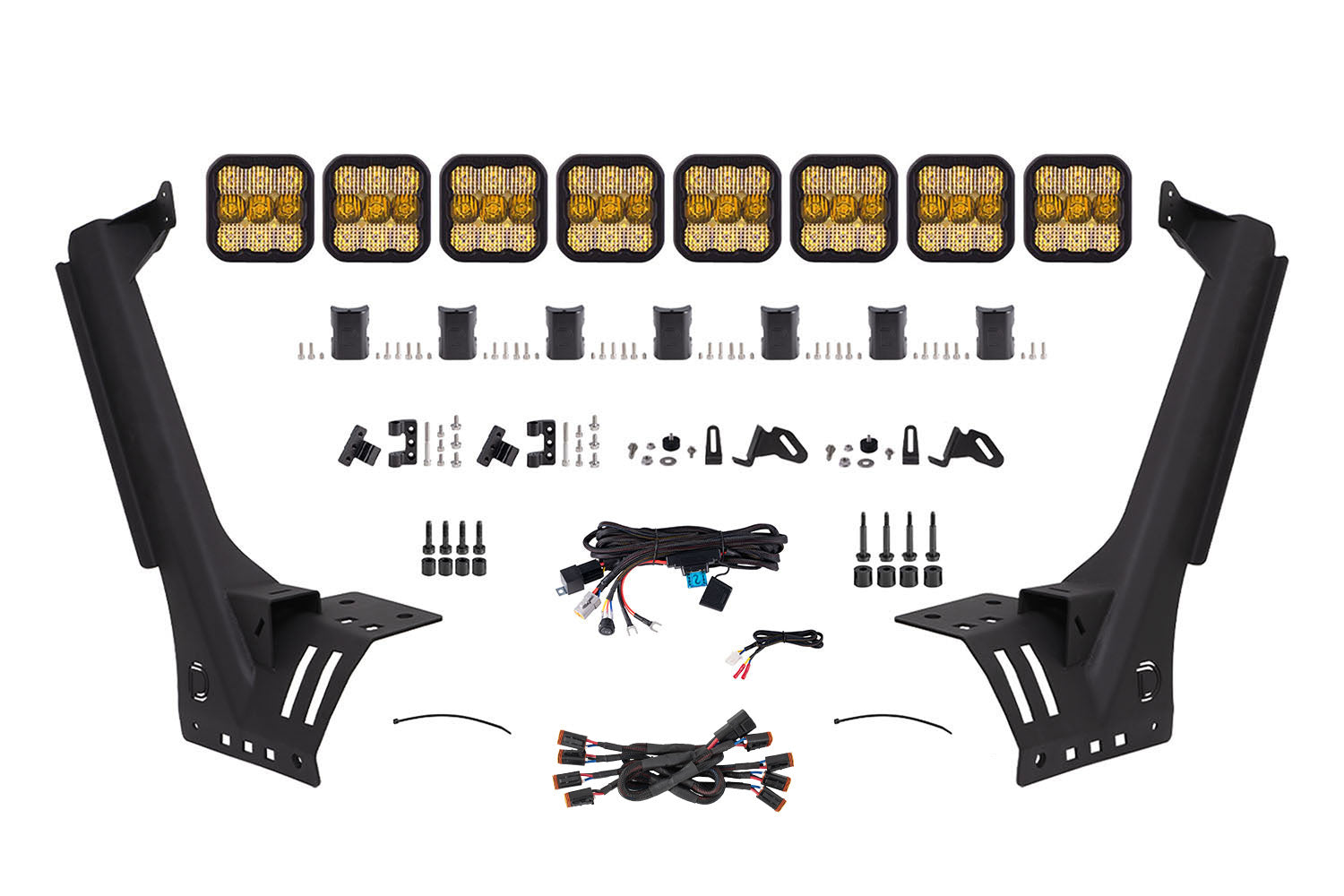 Jeep JL SS5 Pro CrossLink Windshield Yellow Combo Lightbar Kit