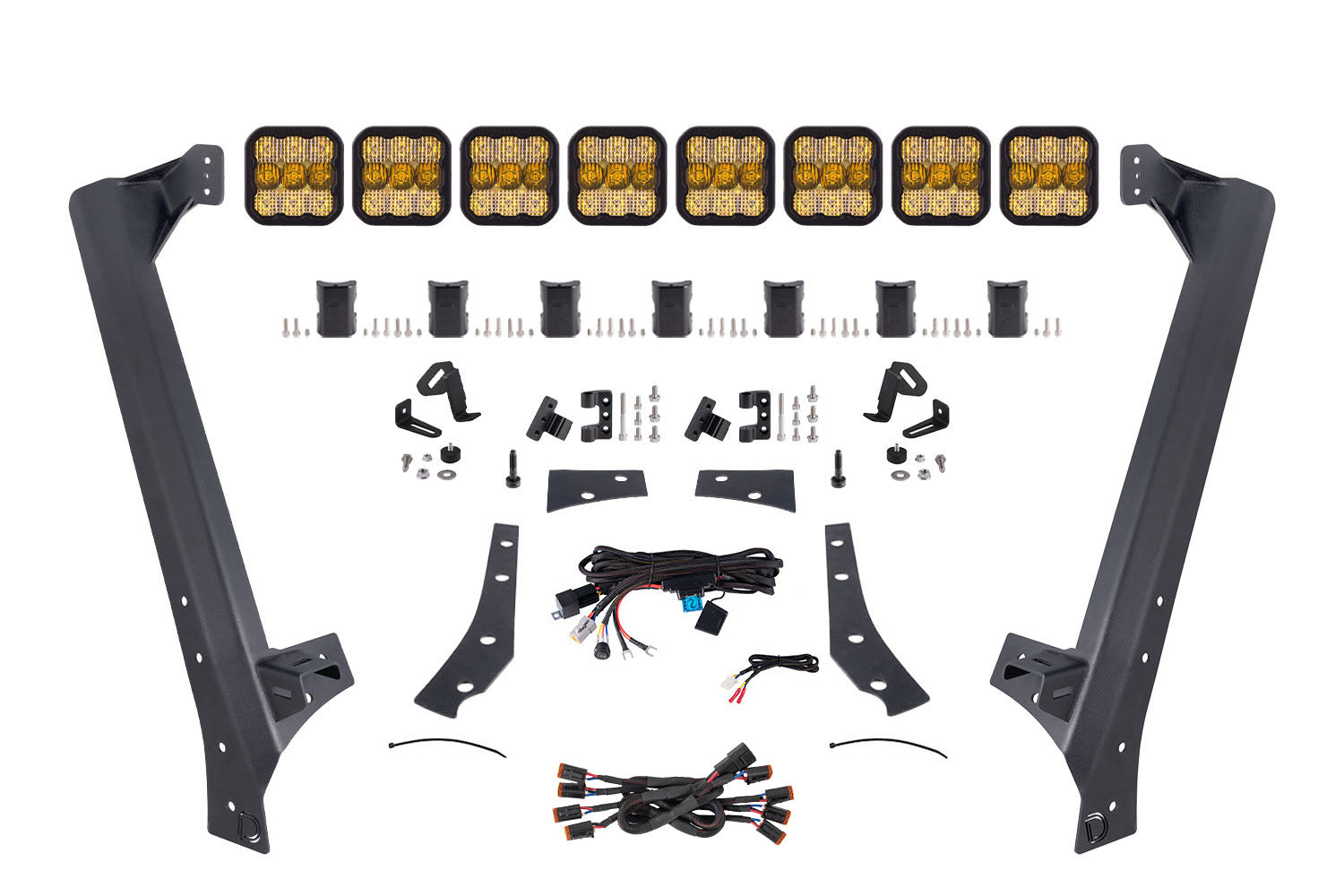 Jeep JK SS5 Pro CrossLink Windshield Yellow Combo Lightbar Kit