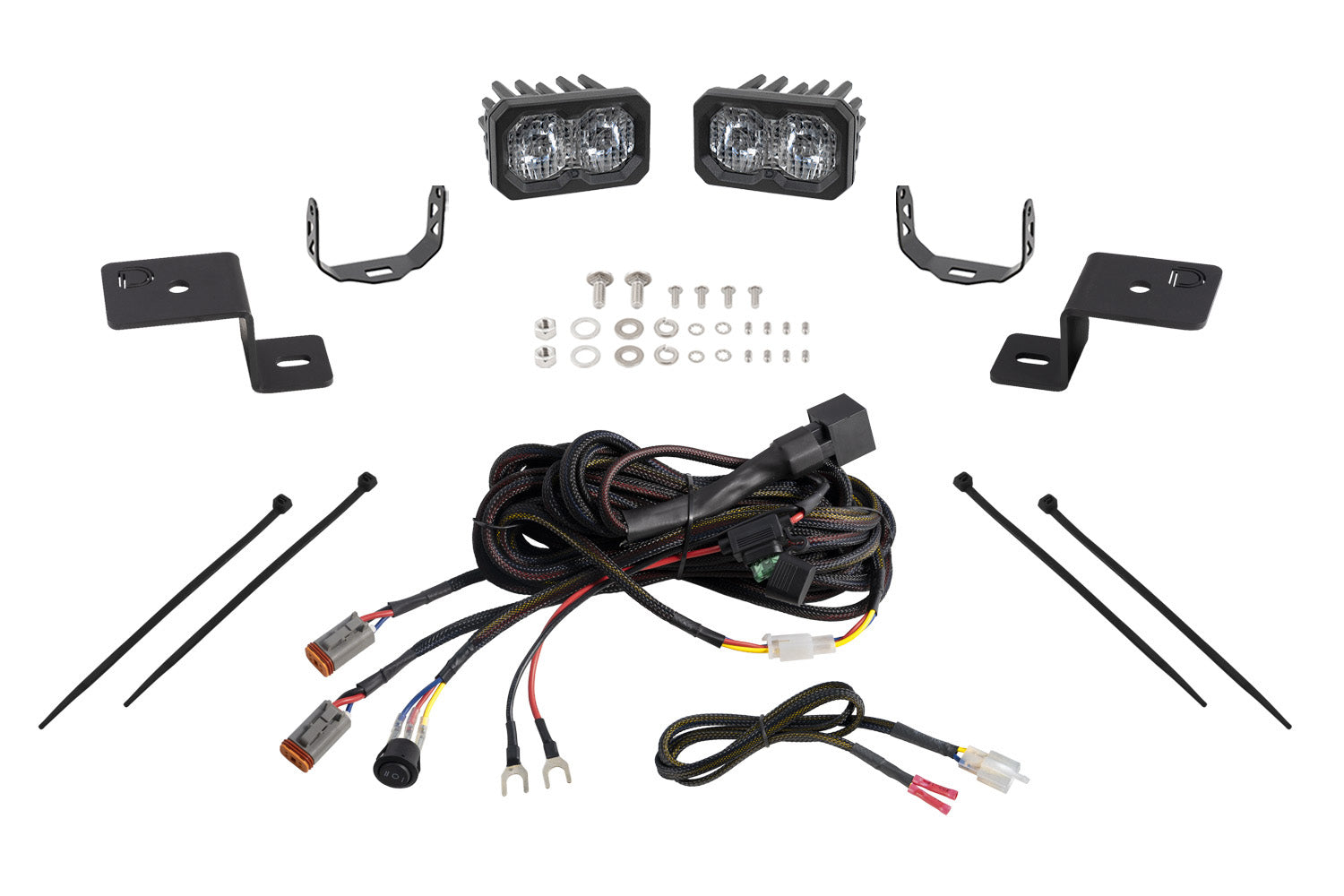 Stage Series Backlit Ditch Light Kit for 2021-2025 Ford F-150 C2 2.0 Pro White Combo/Driving