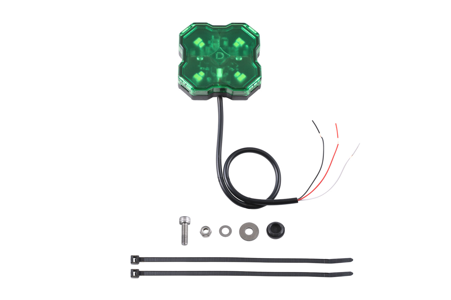 Stage Series Single-Color LED Rock Light  Green Bare Wire (one)