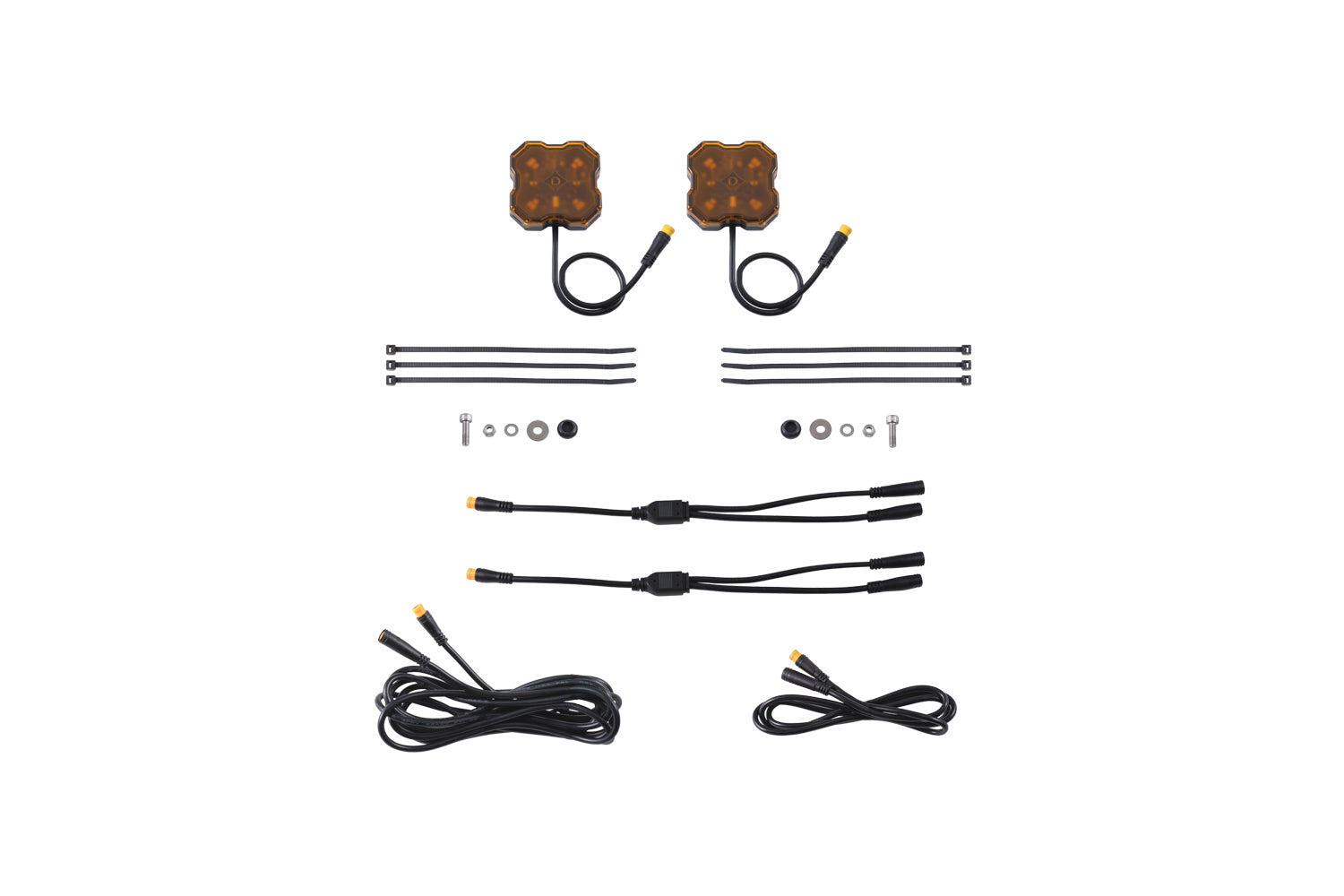 Stage Series Single-Color LED Rock Light  Amber M8 (2-pack)