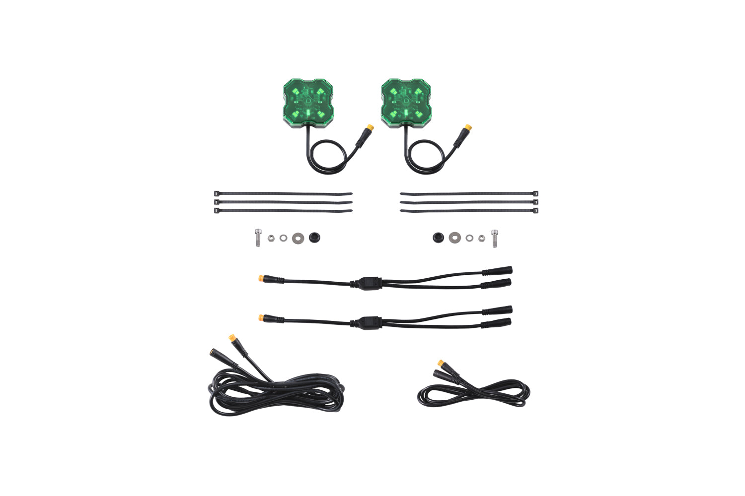 Stage Series Single-Color LED Rock Light  Green M8 (2-pack)