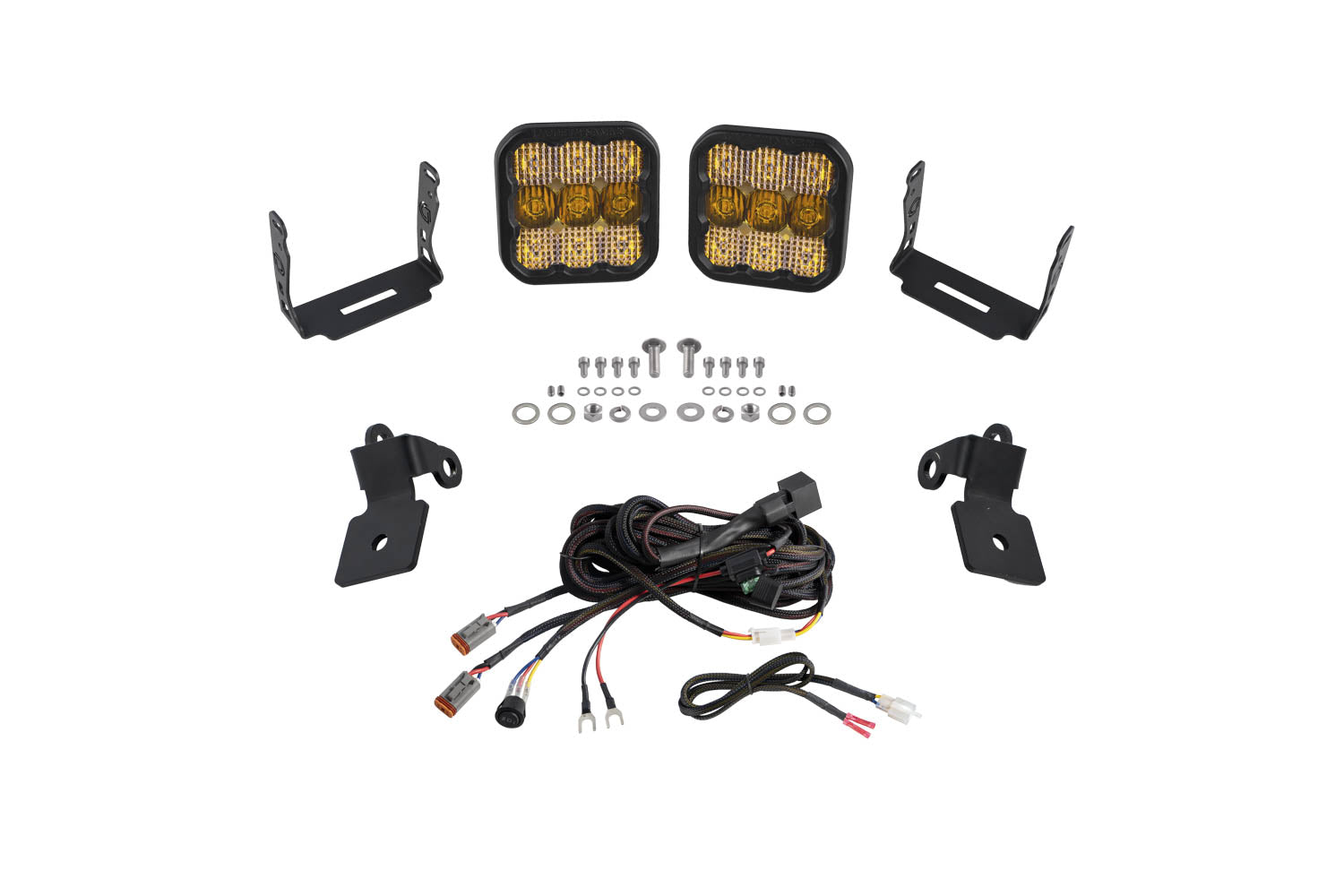 Polaris RZR A-Pillar LED Pod Kit  SS5 Sport Yellow Combo