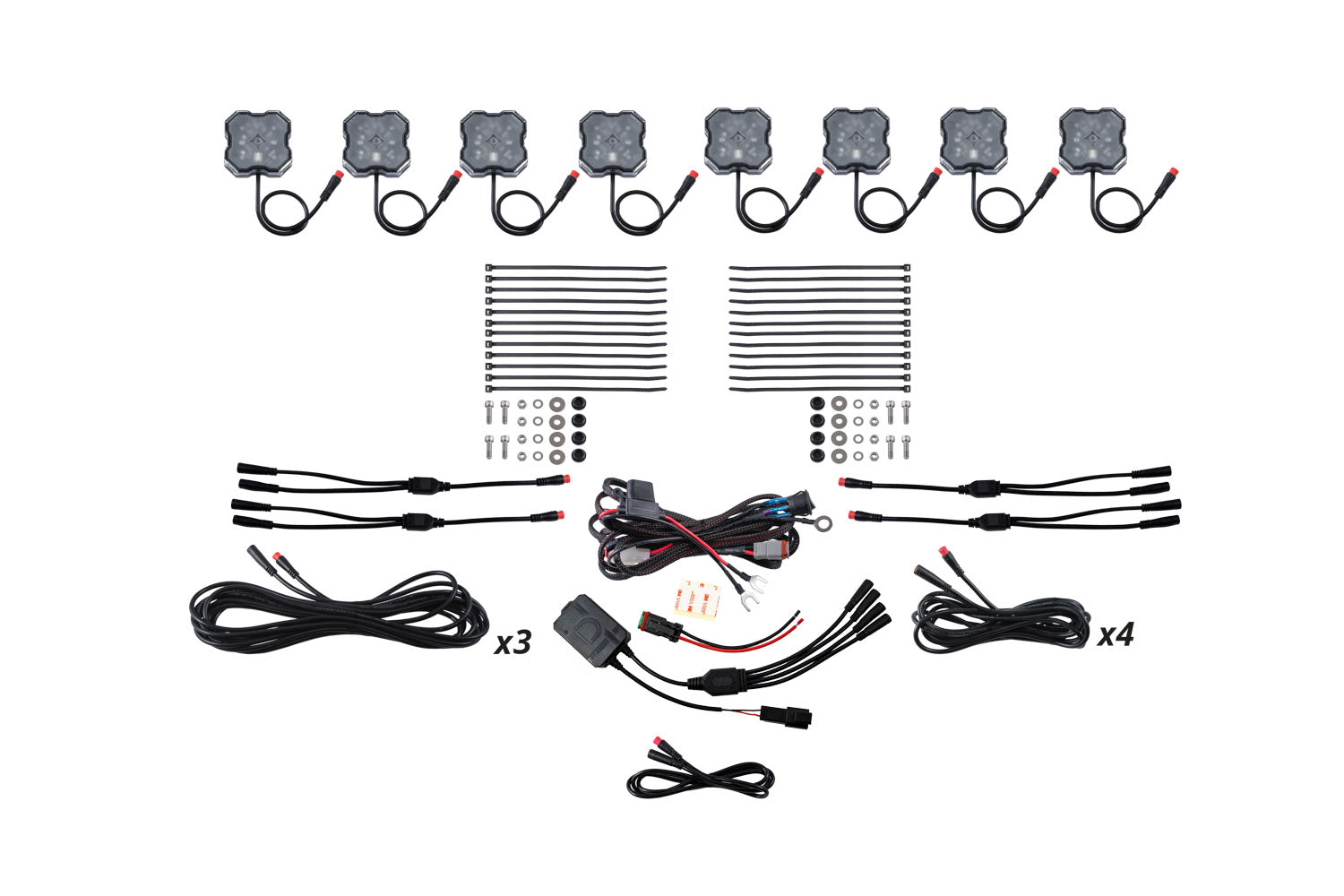 RGBW Rock Light Installer Kit w/Controller (8-pack)