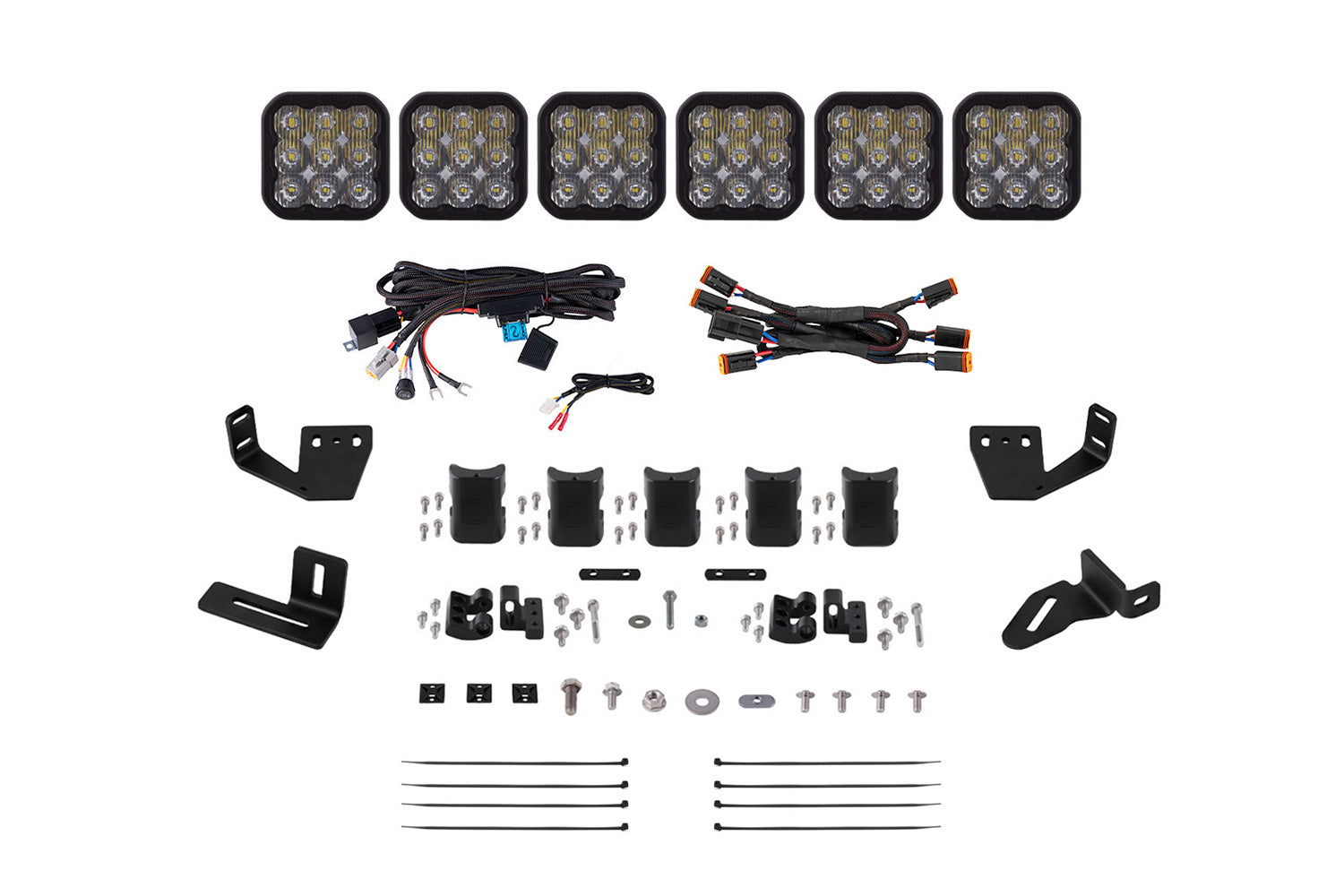 SS5 6-Pod CrossLink Mounting Kit for Prinsu/Sherpa Roof Racks  Pro White Driving