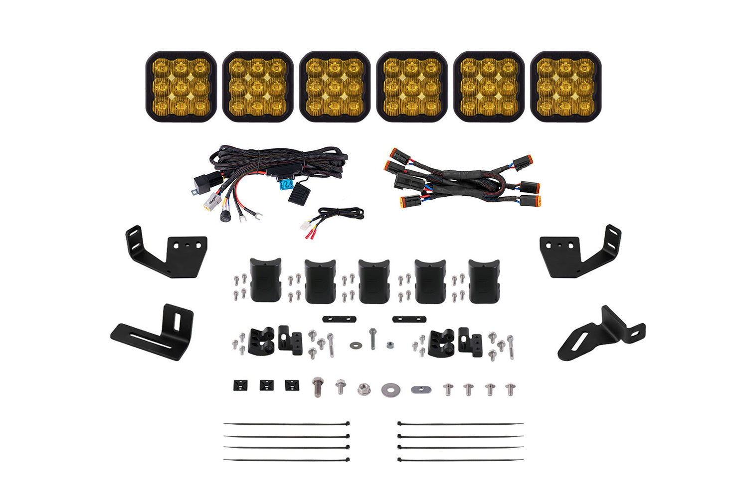 SS5 6-Pod CrossLink Mounting Kit for Prinsu/Sherpa Roof Racks  Pro Yellow Driving